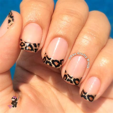 leopard print french tip nails square